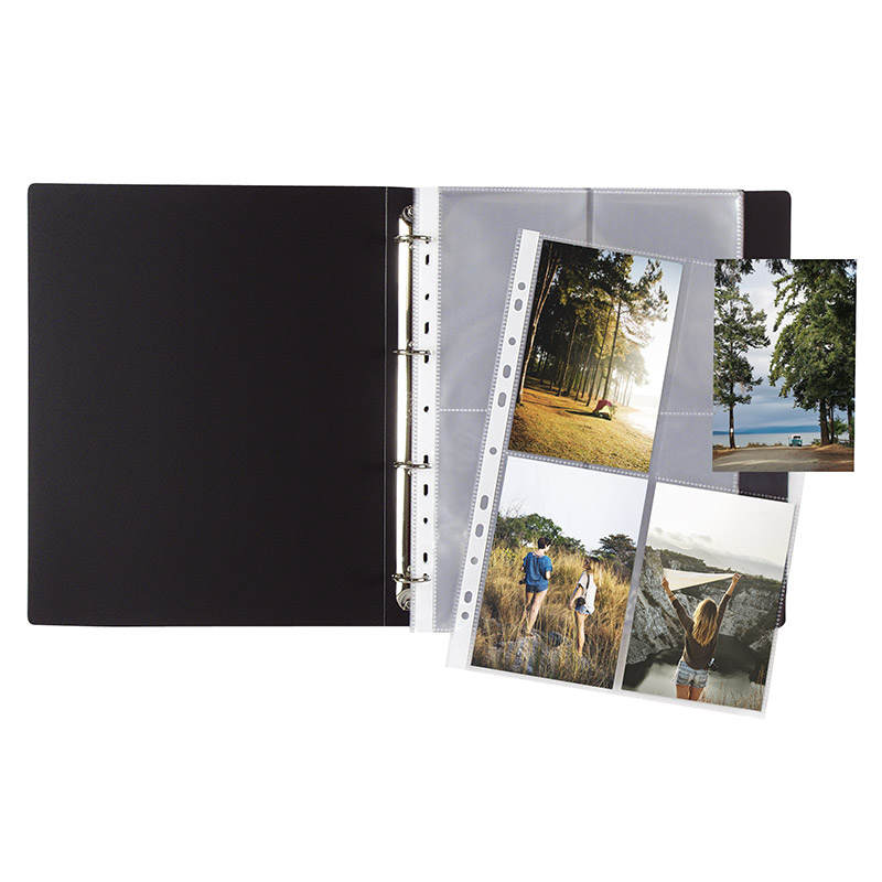 Pochette perforée A4 pour 8 photos 10x15 cm - portrait - 250 pochettes