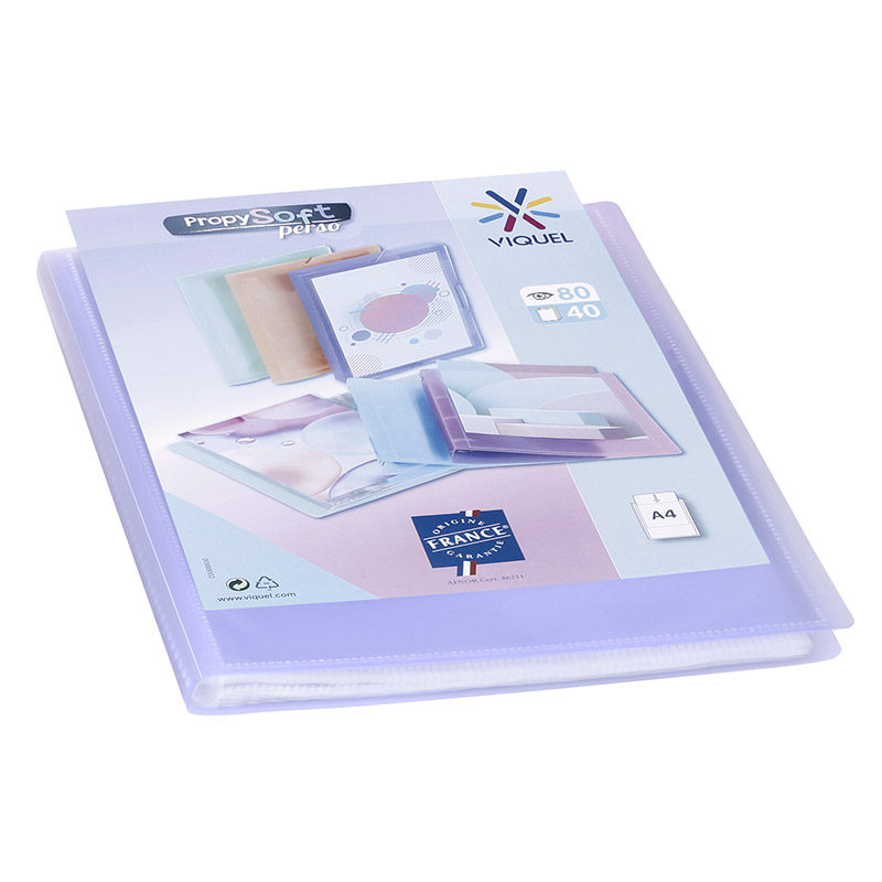 Viquel - Protège documents 80 Vues (40 pochettes) - Porte vue  personnalisable - Reliure en plastique Format A4 - Fabriqué en France - Bleu
