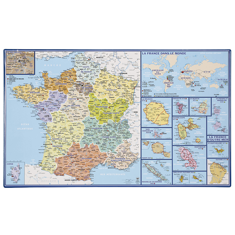 Sous-Main Géographique France/ Dom-Tom – Viquel