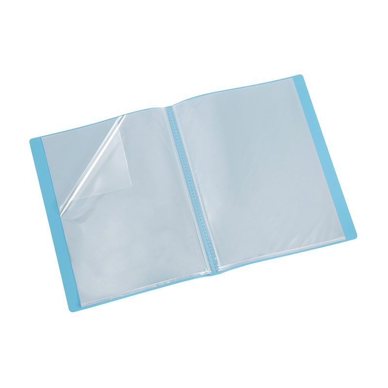 Porte vues 160 vues A4 Viquel Pochettes lisses et transparentes Essentiel recycle Bleu Turquoise Reliure personnalisable 