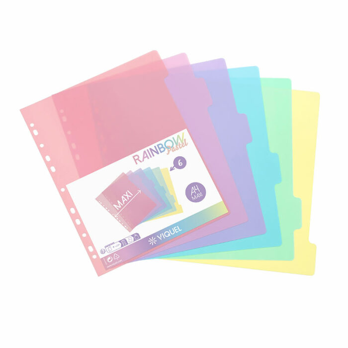Lot De 4 Intercalaires Pastel Pour Cahier à Anneaux - Onglets, étanches, Organisation Bureau Ou Maison