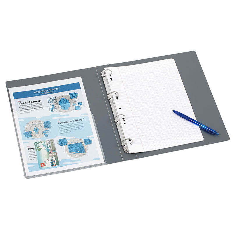 Classeur souple A4 MAXI 4 anneaux MINERAL – Image 3